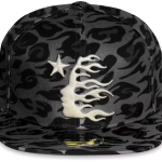 Hellstar Flame Cheetah Fitted Hat Black