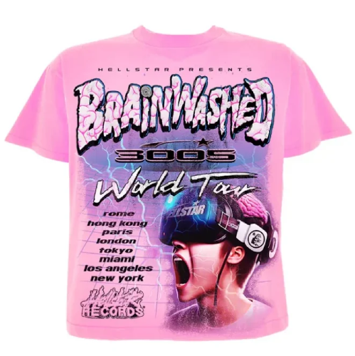 Hellstar Pink Brainwashed World Tour Tee Hellstar Pink Brainwashed World Tour Tee