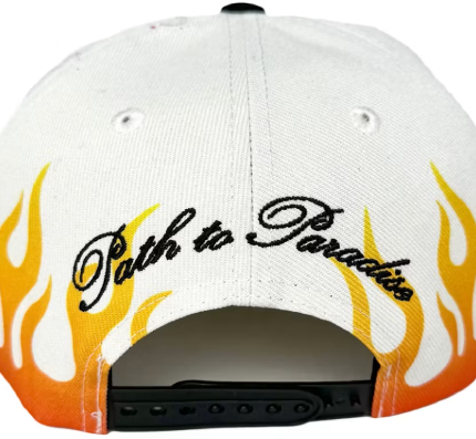 Hellstar Flame Vintage Snapback Hat White/Orange
