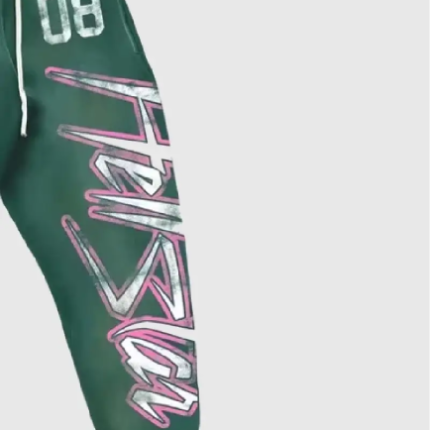 Hellstar Green Flame Flare Sweatpants