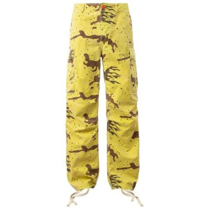 Hellstar Yellow Fatigue Cargo Pants - Yellow Camo